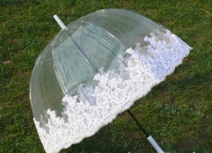 прозрачный свадебный зонтик