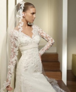 свадебное платье с длинными рукавами