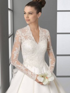 свадебное платье с длинными рукавами