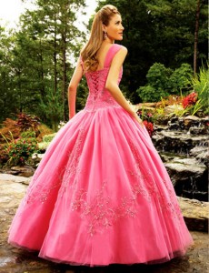 розовое свадебное платье