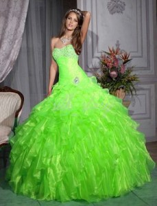 зелёное свадебное платье