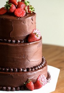 шоколадный свадебный торт