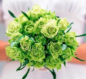 зелёный свадебный букет