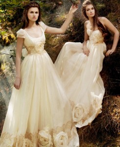 свадебное платье цвета айвори